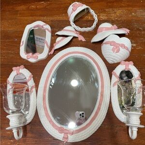 Home interiors vintage bow mirrors and sconces htf